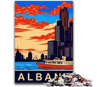 Rompecabezas para Adolescentes Albany Desde el río Hudson, 1000 Piezas, Ideal para Pasar el Tiempo Libre en casa y con Papá Noel (26x38cm)