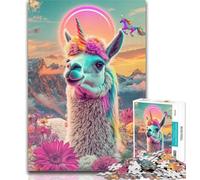 Rompecabezas para Adolescentes, Alpaca psicodélica, 1000 Piezas, para Adultos y Adolescentes, Juegos educativos, decoración del hogar, Regalo para Toda la Familia, 50x75cm