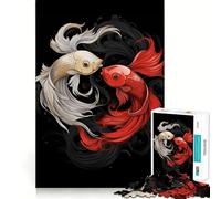Rompecabezas para Adolescentes Amantes de los Peces Rojos y Blancos, 1000 Piezas, Juguete para desarrollar la Mente y la Habilidad, Juego Relajante, Corte preciso, (50x75cm)