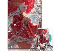 Rompecabezas para Adolescentes Anime Fox Girl Rompecabezas para Adultos 1000 Piezas, Juguetes Juegos educativos Alivio del estrés Mejora el Amor en Pareja 50x75cm