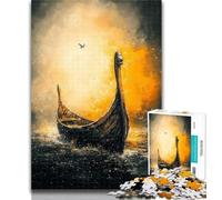 Rompecabezas para Adolescentes: Barco Vikingo Drakkar, 1000 Piezas, Rompecabezas para Adolescentes, Arte de Pared Moderno DIY, decoración del hogar, 26x38cm