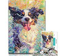 Rompecabezas para Adolescentes: Border Collie Feliz, 1000 Piezas, para Adultos y Adolescentes, Entrena tu Cerebro y Tus Manos, Regalo de cumpleaños, 50x75cm