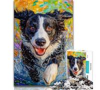 Rompecabezas para Adolescentes: Border Collie Feliz Rompecabezas para Adolescentes de 1000 Piezas Juegos educativos Decoración del hogar Regalos para Toda la Familia 38x26cm