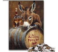 Rompecabezas para Adolescentes: Burro en un Barril de Vino, 1000 Piezas, antiestrés, con Piezas aleatorias y Totalmente entrelazables, para niños de 14 años (26x38cm)