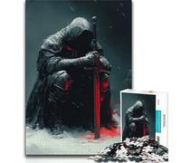 Rompecabezas para Adolescentes Caballero Rojo Sangriento 1000 Piezas Juegos educativos decoración de Pared cumpleaños y Navidad 38x26cm