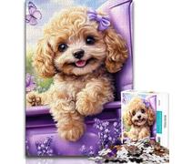 Rompecabezas para Adolescentes, caniche Lavanda, Ayuda a ejercitar el Cerebro, Juguetes adictivos para Cultivar la Paciencia, decoración, 38x26cm