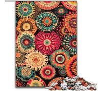 Rompecabezas para Adolescentes con Collage de Flores y Mandalas, Ayuda a ejercitar el Cerebro, Juguetes adictivos para Cultivar la Paciencia, Regalo de cumpleaños, 38x26cm