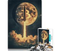 Rompecabezas para Adolescentes con el Logotipo de Bitcoin, desafío de Inteligencia Cerebral, Juguetes adictivos, Regalo de cumpleaños, Regalos, Arte Mural (75x50cm)