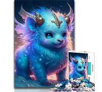 Rompecabezas para Adolescentes con un Lindo dragón bebé, Ideal para familias, para Disfrutar en casa, como Regalo de cumpleaños o de Viaje (75x50cm)