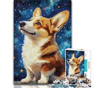 Rompecabezas para Adolescentes Cosmic Corgi de 1000 Piezas para Adultos Juguetes de Entretenimiento Familiar con póster a Juego y Hoja de Trivia de 75x50cm