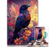 Rompecabezas para Adolescentes Cuervos y Flores 1000 Piezas para Adultos y Adolescentes para decoración del hogar a Partir de 14 años (26x38cm)