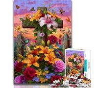Rompecabezas para Adolescentes de 1000 Flores Cruzadas, Juguetes educativos para el Aprendizaje, Juegos Familiares, Regalos de Amigo Secreto para niños de 14 años 38x26cm