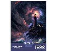 Rompecabezas para Adolescentes De 1000 Piezas A Lighthouse in A Storm V4 Rompecabezas para Adultos Juguete Decoración De Pared Carrera De Velocidad Manual Desafío Educativo 70x50cm/1000pcs
