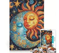 Rompecabezas para Adolescentes de 1000 Piezas Abrazo del Sol y la Luna Juegos de relajación Decoración de Pared Regalos para Amigos y Familiares 38x26cm