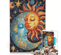 Rompecabezas para Adolescentes de 1000 Piezas Abrazo del Sol y la Luna Juguetes antiestrés para relajar el intelecto Juego de desafío único 38x52cm