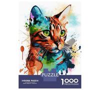 Rompecabezas para Adolescentes De 1000 Piezas Abstract Bengal Cat Rompecabezas para Adultos Juguetes Antiestrés Regalo De Cumpleaños Cumpleaños 70x50cm/1000pcs