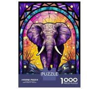 Rompecabezas para Adolescentes De 1000 Piezas Abstract Elephant Stained Rompecabezas para Adultos Juguetes De Bricolaje Análisis Y Lógica Diversión En Casa Actividades, 70x50cm/1000pcs