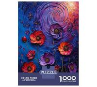 Rompecabezas para Adolescentes De 1000 Piezas Abstract Floral Wall Art Print-1 Rompecabezas para Adultos Juegos Relajantes Desafío Difícil Cumpleaños 52x38cm/1000pcs