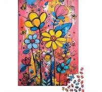 Rompecabezas para Adolescentes De 1000 Piezas Abstract Flower Art Print Rompecabezas para Adultos Juego De Ingenio Patrón De Ensamblaje Cumpleaños Y Navidad 52x38cm/1000pcs