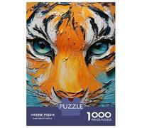 Rompecabezas para Adolescentes De 1000 Piezas Abstract Tiger Portrait Rompecabezas para Adultos Juego De Ingenio Decoración De Pared Difícil Y Desafiante 38x26cm/1000pcs