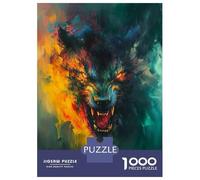Rompecabezas para Adolescentes De 1000 Piezas Abstract Wolf Portrait Rompecabezas Juego De Ingenio Análisis Y Lógica Actividades Divertidas En Casa 52x38cm/1000pcs