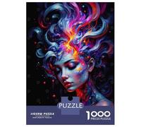 Rompecabezas para Adolescentes De 1000 Piezas Abstract Woman with Fire Rompecabezas para Adultos Juegos Familiares Análisis Y Lógica Cumpleaños Y Navidad 70x50cm/1000pcs