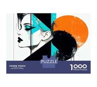 Rompecabezas para Adolescentes De 1000 Piezas Abstract Woman with Geometric Shapes Rompecabezas para Adultos Juego De Ingenio Difícil Difícil Cumpleaños Y Navidad 38x26cm/1000pcs
