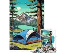 Rompecabezas para Adolescentes de 1000 Piezas Acampada Junto al Lago Un Reto para completar Regalo de cumpleaños Decoración para el hogar Juguetes para Mayores de 14 años (38x52cm)