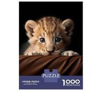 Rompecabezas para Adolescentes De 1000 Piezas Adorable Lion Cub Portrait Rompecabezas para Adultos Juego De Ingenio Una Obra De Arte Actividades Divertidas En Casa 52x38cm/1000pcs