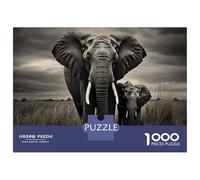Rompecabezas para Adolescentes De 1000 Piezas African Elephant Family Rompecabezas para Adultos Juegos Relajantes Análisis Y Lógica Difícil Y Desafiante 52x38cm/1000pcs