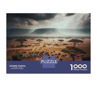 Rompecabezas para Adolescentes De 1000 Piezas African Safari Adventure Rompecabezas para Adultos Juego Práctico Que Mejora La Memoria Interacción Entre Padres E Hijos 52x38cm/1000pcs