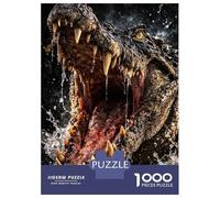 Rompecabezas para Adolescentes De 1000 Piezas Aggressive Crocodile with Mouth Open Rompecabezas para Adultos Juego Familiar Pero Divertido Y Humorístico Actividades Divertidas En Casa 70x50cm/1000pcs