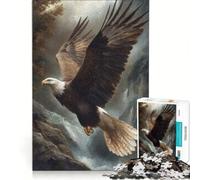 Rompecabezas para Adolescentes de 1000 Piezas: Águila Calva en Vuelo, Juego Familiar, Actividades Divertidas en casa, fortalece el Amor Entre Parejas 38x26cm