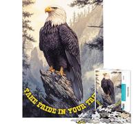 Rompecabezas para Adolescentes de 1000 Piezas Águila Calva Orgullo de la Montaña Rompecabezas para Adolescentes Juego de Acertijos Regalos para Mujeres Difícil y Reto (Tamaño 50x75cm)