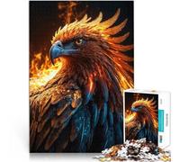 Rompecabezas para Adolescentes de 1000 Piezas Águila Dorada en Llamas Juegos educativos Actividades Divertidas en casa, Regalos de cumpleaños, Regalos de Viaje, 52x38cm