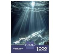 Rompecabezas para Adolescentes De 1000 Piezas Albino Alligator Underwater Rompecabezas para Adultos Juego De Ingenio Regalos para Mujeres Desafiante De Completar 52x38cm/1000pcs