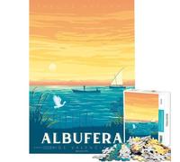 Rompecabezas para Adolescentes de 1000 Piezas Albufera Valencia España Lámina artística de Viaje Juguetes educativos Juego Familiar para Toda la Familia Regalos para Mujeres y Hombres Tamaño 75x50cm