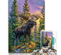 Rompecabezas para Adolescentes de 1000 Piezas, Alce de la Jungla, un desafío difícil y antiestrés Cada Pieza es única Diversión Familiar desafiante (75x50cm)