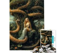 Rompecabezas para Adolescentes de 1000 Piezas Alegoría de Eva y la Serpiente en el Jardín del Edén Juguetes de Bricolaje para Adolescentes Decoración del hogar Regalo Ideal para Toda la Familia