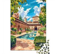 Rompecabezas para Adolescentes De 1000 Piezas Alhambra Palace Courtyard-3 Rompecabezas para Adultos Juguetes DIY Pero Divertidos Y Humorísticos Regalos De Cumpleaños Y Únicos 70x50cm/1000pcs