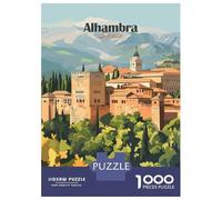 Rompecabezas para Adolescentes De 1000 Piezas Alhambra Palace, Spain Rompecabezas para Adultos Juegos Relajantes Regalos De Cumpleaños para Amigos Y Familiares 52x38cm/1000pcs