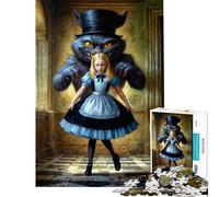 Rompecabezas para Adolescentes de 1000 Piezas Alicia y el Gato de Cheshire Juguetes adictivos para Cultivar la Paciencia Juego de ingenio Decoración Perfecta Regalo Divertido (Tamaño 38x52cm)