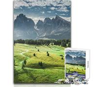 Rompecabezas para Adolescentes de 1000 Piezas Alpe Di Siusi al Amanecer Juguetes Juegos educativos Desafío difícil Regalos de Amigo Secreto Tamaño 38x26cm