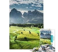 Rompecabezas para Adolescentes de 1000 Piezas Alpe di Siusi al Amanecer Rompecabezas para Adolescentes Juego de ingenio Regalo para Mujeres difícil y desafiante (tamaño 38x52cm)