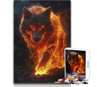 Rompecabezas para Adolescentes de 1000 Piezas Alpha Wolf in Flames, Juguetes, Juegos educativos, desafío difícil, Regalos de Amigo Secreto, tamaño 38x52cm