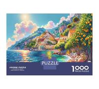 Rompecabezas para Adolescentes De 1000 Piezas Amalfi Coast Dream Home Rompecabezas Juego De Ingenio Decoración Perfecta Regalos Y Cumpleaños Únicos 52x38cm/1000pcs