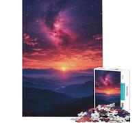 Rompecabezas para Adolescentes de 1000 Piezas Amanecer sobre Las montañas con Galaxia Juguetes educativos y de Aprendizaje Juegos relajantes Un desafío difícil Regalos de cumpleaños (Tamaño 38x26cm)