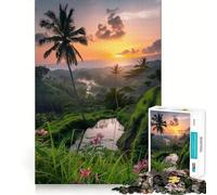 Rompecabezas para Adolescentes de 1000 Piezas Amanecer Tropical sobre terrazas Piezas de Ajuste preciso Juguete lógico y Divertido Juego Tranquilo Ideal para cumpleaños Juego artístico (50x75cm)