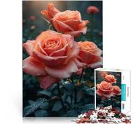 Rompecabezas para Adolescentes de 1000 Piezas Amante de Las Rosas Juguetes educativos de Aprendizaje Decoración del hogar 52x38cm