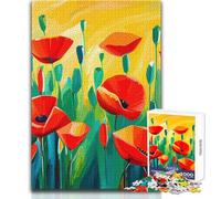 Rompecabezas para Adolescentes de 1000 Piezas: Amapolas Brillantes en un Campo, Juguete, Juego Intelectual, Mejora la Memoria, Regalos de cumpleaños, tamaño 50x75cm